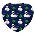 Swan-pattern-elegant-design Heart Glass Fridge Magnet (4 pack)