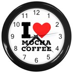 I love mocha coffee Wall Clock (Black)