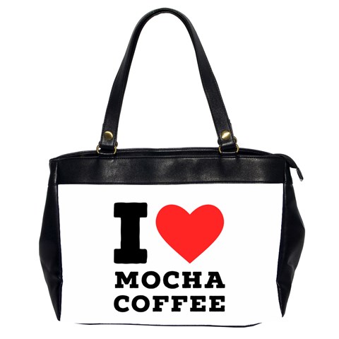 I love mocha coffee Oversize Office Handbag (2 Sides) from ArtsNow.com Front