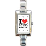 I love iced coffee Rectangle Italian Charm Watch