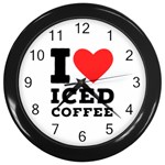 I love iced coffee Wall Clock (Black)