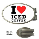 I love iced coffee Money Clips (Oval) 