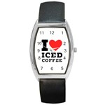 I love iced coffee Barrel Style Metal Watch