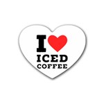 I love iced coffee Rubber Heart Coaster (4 pack)