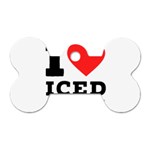 I love iced coffee Dog Tag Bone (Two Sides)