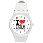 I love iced coffee Round Plastic Sport Watch (M)