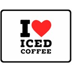 I love iced coffee Two Sides Fleece Blanket (Large)