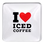 I love iced coffee Square Glass Fridge Magnet (4 pack)