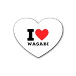 I love wasabi Rubber Heart Coaster (4 pack)