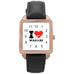 I love wasabi Rose Gold Leather Watch 