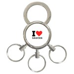 I love sauces 3-Ring Key Chain