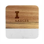 I love sauces Marble Wood Coaster (Square)