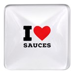 I love sauces Square Glass Fridge Magnet (4 pack)