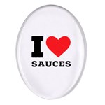 I love sauces Oval Glass Fridge Magnet (4 pack)