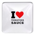 I love tomatoes sauce Square Glass Fridge Magnet (4 pack)