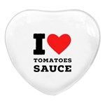 I love tomatoes sauce Heart Glass Fridge Magnet (4 pack)