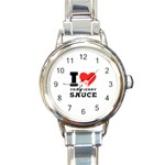 I love cranberry sauce Round Italian Charm Watch