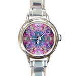 Roses Liquify Round Italian Charm Watch