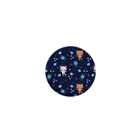 Cute Astronaut Cat With Star Galaxy Elements Seamless Pattern 1  Mini Magnets from ArtsNow.com Front
