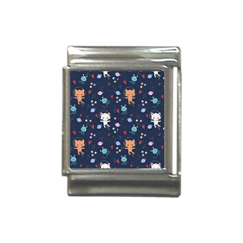 Cute Astronaut Cat With Star Galaxy Elements Seamless Pattern Italian Charm (13mm) from ArtsNow.com Front