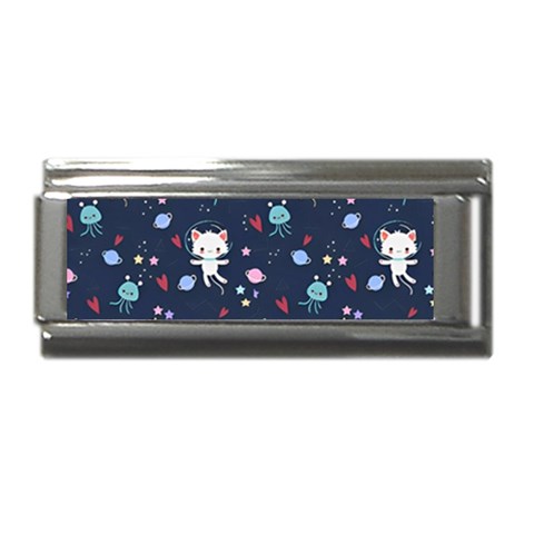 Cute Astronaut Cat With Star Galaxy Elements Seamless Pattern Superlink Italian Charm (9mm) from ArtsNow.com Front