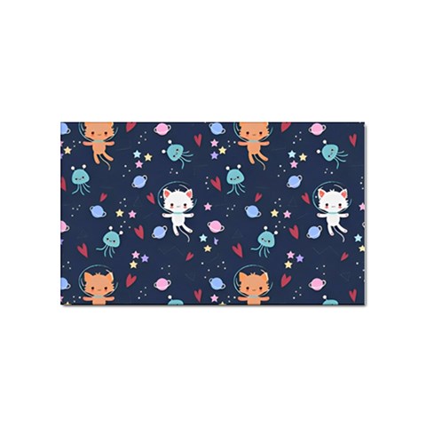 Cute Astronaut Cat With Star Galaxy Elements Seamless Pattern Sticker Rectangular (10 pack) from ArtsNow.com Front