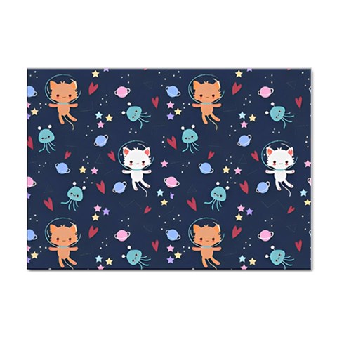 Cute Astronaut Cat With Star Galaxy Elements Seamless Pattern Sticker A4 (100 pack) from ArtsNow.com Front