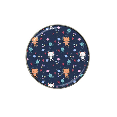 Cute Astronaut Cat With Star Galaxy Elements Seamless Pattern Hat Clip Ball Marker from ArtsNow.com Front