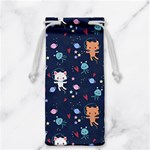 Cute Astronaut Cat With Star Galaxy Elements Seamless Pattern Jewelry Bag