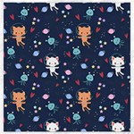 Cute Astronaut Cat With Star Galaxy Elements Seamless Pattern Canvas 16  x 16 