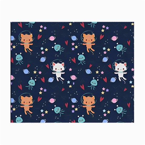 Cute Astronaut Cat With Star Galaxy Elements Seamless Pattern Small Glasses Cloth (2 Sides) from ArtsNow.com Back