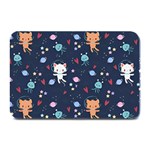 Cute Astronaut Cat With Star Galaxy Elements Seamless Pattern Plate Mats