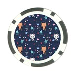 Cute Astronaut Cat With Star Galaxy Elements Seamless Pattern Poker Chip Card Guard
