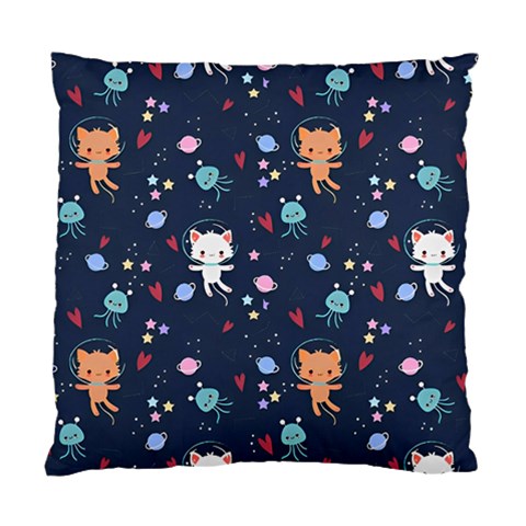 Cute Astronaut Cat With Star Galaxy Elements Seamless Pattern Standard Cushion Case (One Side) from ArtsNow.com Front