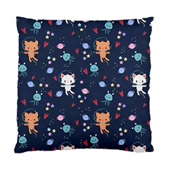 Cute Astronaut Cat With Star Galaxy Elements Seamless Pattern Standard Cushion Case (Two Sides) from ArtsNow.com Back
