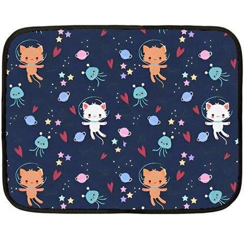 Cute Astronaut Cat With Star Galaxy Elements Seamless Pattern Fleece Blanket (Mini) from ArtsNow.com 35 x27  Blanket