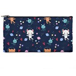 Cute Astronaut Cat With Star Galaxy Elements Seamless Pattern Pencil Case