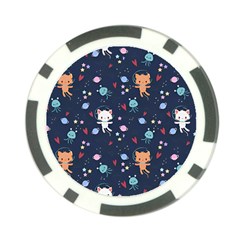 Cute Astronaut Cat With Star Galaxy Elements Seamless Pattern Poker Chip Card Guard (10 pack) from ArtsNow.com Back