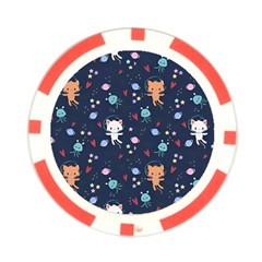 Cute Astronaut Cat With Star Galaxy Elements Seamless Pattern Poker Chip Card Guard (10 pack) from ArtsNow.com Back