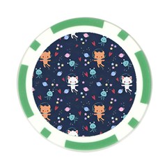 Cute Astronaut Cat With Star Galaxy Elements Seamless Pattern Poker Chip Card Guard (10 pack) from ArtsNow.com Back