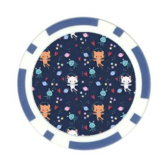 Cute Astronaut Cat With Star Galaxy Elements Seamless Pattern Poker Chip Card Guard (10 pack) from ArtsNow.com Back