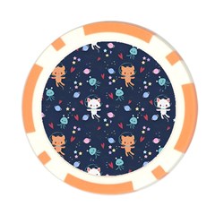 Cute Astronaut Cat With Star Galaxy Elements Seamless Pattern Poker Chip Card Guard (10 pack) from ArtsNow.com Back