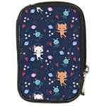 Cute Astronaut Cat With Star Galaxy Elements Seamless Pattern Compact Camera Leather Case