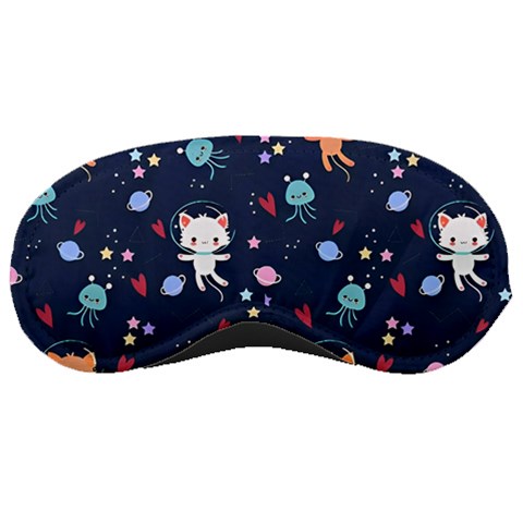 Cute Astronaut Cat With Star Galaxy Elements Seamless Pattern Sleeping Mask from ArtsNow.com Front