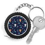 Cute Astronaut Cat With Star Galaxy Elements Seamless Pattern Measuring Tape