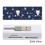 Cute Astronaut Cat With Star Galaxy Elements Seamless Pattern Memory Card Reader (Stick)