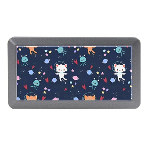 Cute Astronaut Cat With Star Galaxy Elements Seamless Pattern Memory Card Reader (Mini) from ArtsNow.com Front