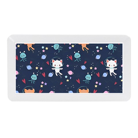 Cute Astronaut Cat With Star Galaxy Elements Seamless Pattern Memory Card Reader (Mini) from ArtsNow.com Front