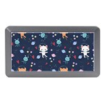 Cute Astronaut Cat With Star Galaxy Elements Seamless Pattern Memory Card Reader (Mini)