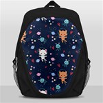 Cute Astronaut Cat With Star Galaxy Elements Seamless Pattern Backpack Bag